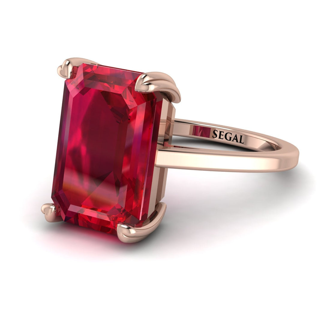 Classic Emerald Cut Ruby Engagement Ring - Jakes No. 11